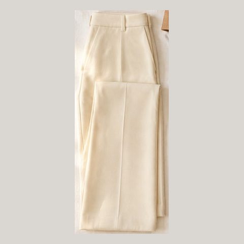 Cream wide-leg trousers
